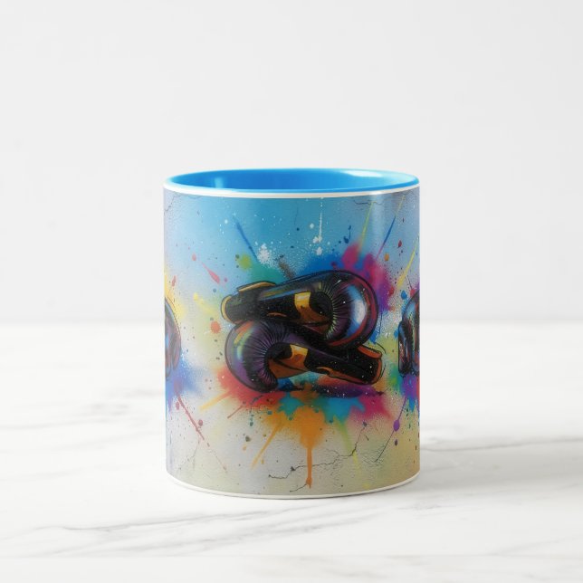 Boxing Gloves Graffiti Style Art Mug (Center)