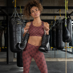 Boxing Gloves Hanging Pattern Vintage Sport Leggings