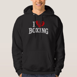 Boxing Gloves Heart Vintage I Love Boxing 1 Hoodie