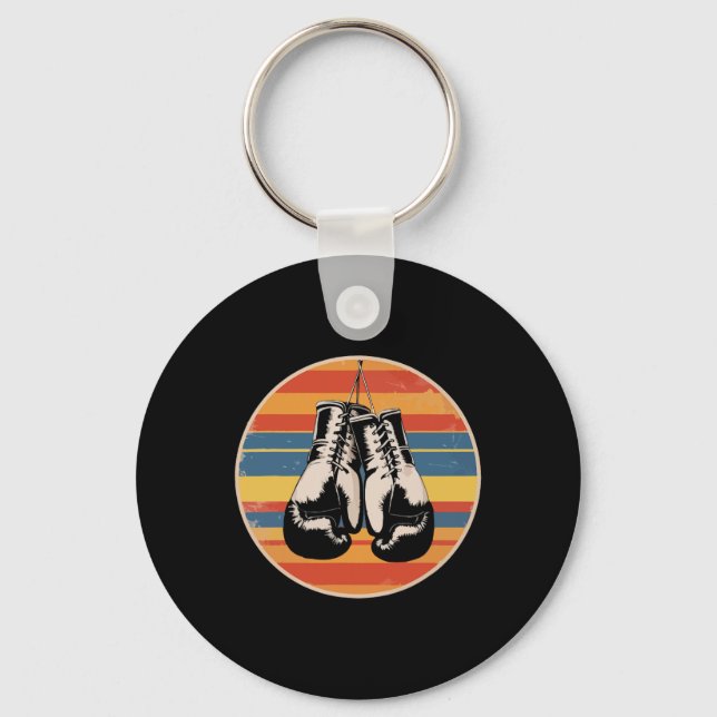 Boxing Gloves Kickboxing Boxing Lover Retro Boxer  Key Ring (Front)