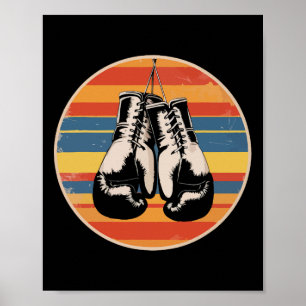 Boxing Gloves Kickboxing Boxing Lover Retro Boxer  Poster