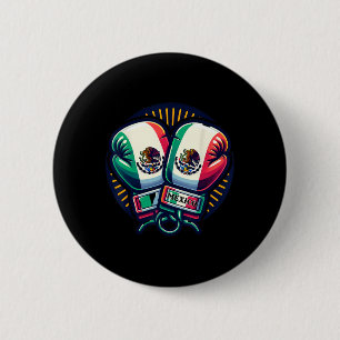 Boxing Gloves Mexico Boxing Vintage Mexican Flag  6 Cm Round Badge