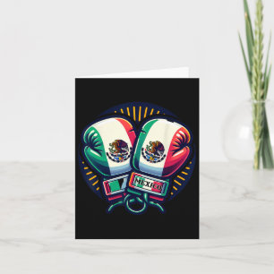 Boxing Gloves Mexico Boxing Vintage Mexican Flag Card