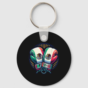 Boxing Gloves Mexico Boxing Vintage Mexican Flag  Key Ring
