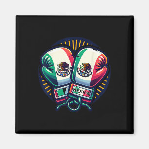 Boxing Gloves Mexico Boxing Vintage Mexican Flag Magnet