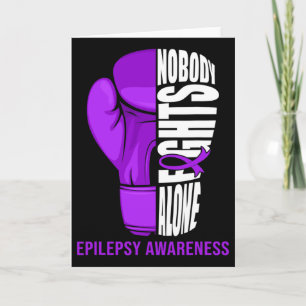 Boxing Gloves Nobody Fights Alone Epilepsy Cancer  Card