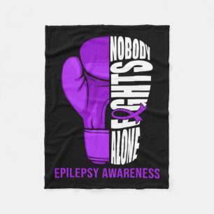 Boxing Gloves Nobody Fights Alone Epilepsy Cancer Fleece Blanket