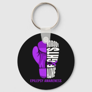 Boxing Gloves Nobody Fights Alone Epilepsy Cancer Key Ring