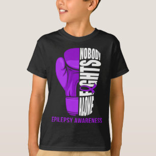 Boxing Gloves Nobody Fights Alone Epilepsy Cancer T-Shirt
