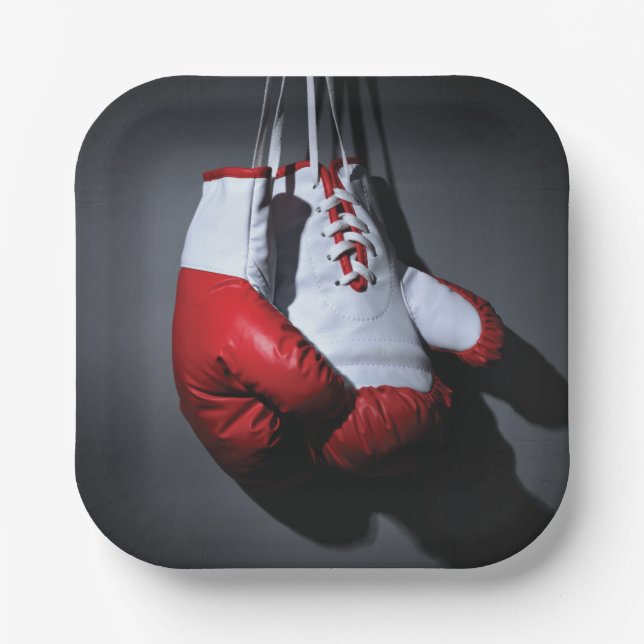 Boxing gloves  paper plate (Front)