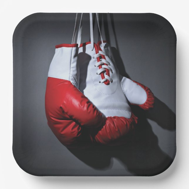 Boxing gloves paper plate (Front)