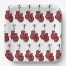 Boxing Gloves Paper Plates, Fight Sport Party