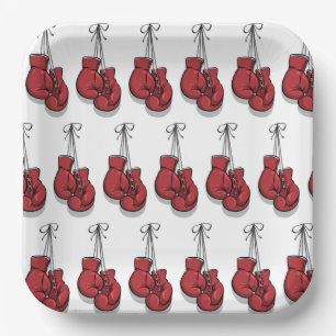 Boxing Gloves Paper Plates, Fight Sport Party Plate