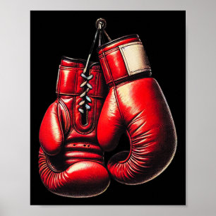 Boxing Gloves Red Boxing Sport Boxer Kickboxing Poster