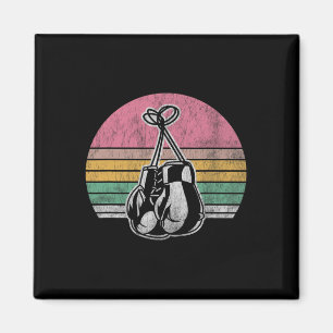 Boxing Gloves Retro Style Vintage Sunset Colours Magnet