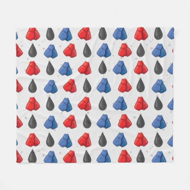Boxing Gloves Seamless Pattern Fleece Blanket (Front (Horizontal))