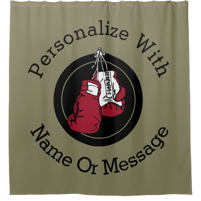 Boxing Gloves Shower Curtain (Front)