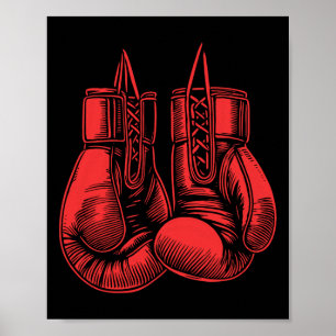 Boxing Gloves Sport Boxer Kickboxer Workout Fighti Poster