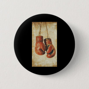 Boxing Gloves Sport Boxer Prompt Vintage Mma 1 6 Cm Round Badge