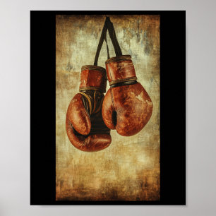 Boxing Gloves Sport Boxer Prompt Vintage Mma  Poster