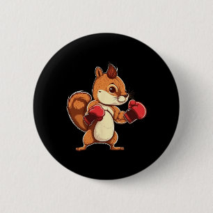 Boxing Gloves Squirrel Boxer Kickboxer Kickboxing 6 Cm Round Badge