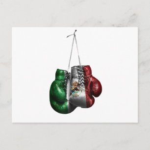 Boxing Gloves T-Shirt - Mexico Vintage flag Holiday Postcard