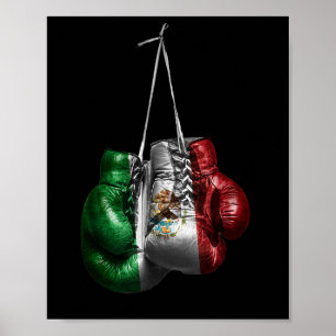 Boxing Gloves Tee - Mexico Vintage Flag For Women  Poster