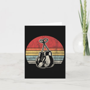 Boxing Gloves Vintage Style Retro Sunset Card