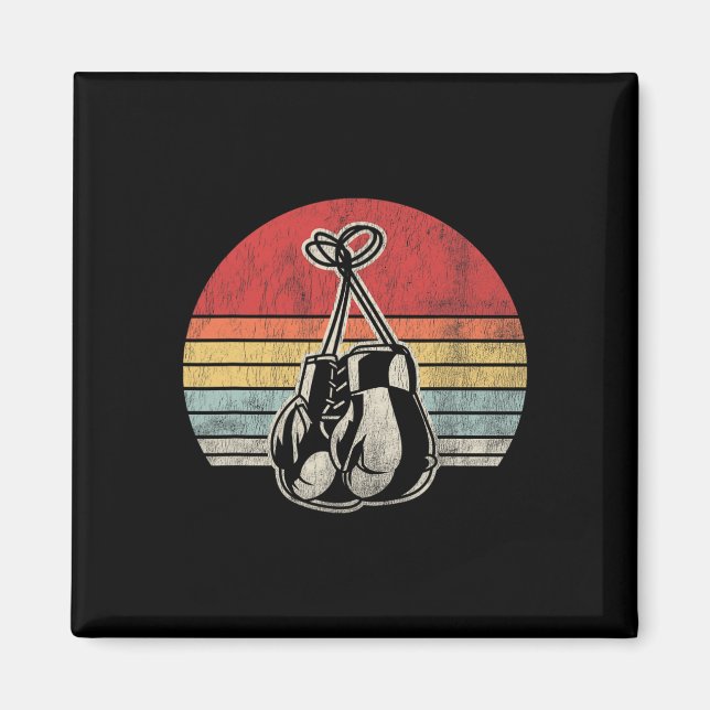 Boxing Gloves Vintage Style Retro Sunset  Magnet (Front)