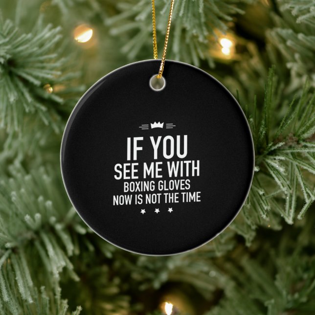 Boxing gloves white ceramic tree decoration (Tree)