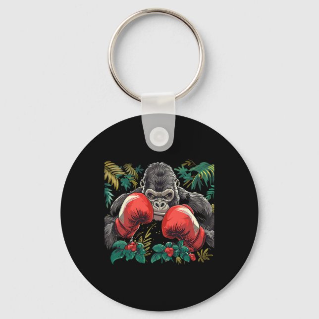 Boxing Gorilla With Boxing Gloves Kickboxing Funny Key Ring (Front)