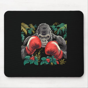 Boxing Gorilla With Boxing Gloves Kickboxing Funny Mouse Pad