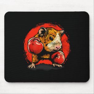 Boxing Guinea Pig With Boxing Gloves Kickboxing Fu Mouse Pad