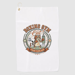 Boxing Gym Cat Boxing Gym Cat Vintage Vector Art S Golf Towel