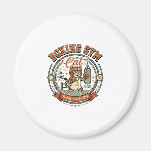 Boxing Gym Cat Boxing Gym Cat Vintage Vector Art S Magnet