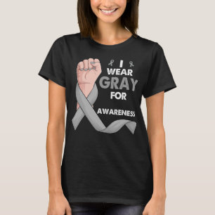 Boxing Hand I Wear grey For Awareness T-Shirt