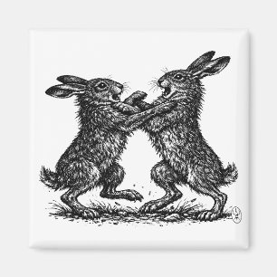 Boxing Hares – Haunted Ink Woodland Duel Magnet