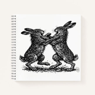 Boxing Hares – Haunted Ink Woodland Duel Notebook