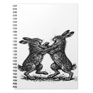 Boxing Hares – Haunted Ink Woodland Duel Notebook