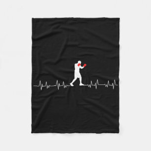 Boxing Heartbeat Art Boxing Gloves Gym Boxer Boys Fleece Blanket