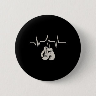 Boxing Heartbeat Boxing Gloves Workout Gym Exercis 6 Cm Round Badge