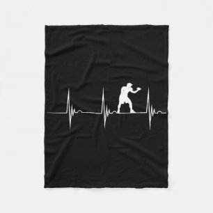 Boxing Heartbeat Ekg Pulse Boxer Boxing Gloves Kic Fleece Blanket