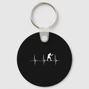 Boxing Heartbeat Ekg Pulse Boxer Boxing Gloves Kic Key Ring
