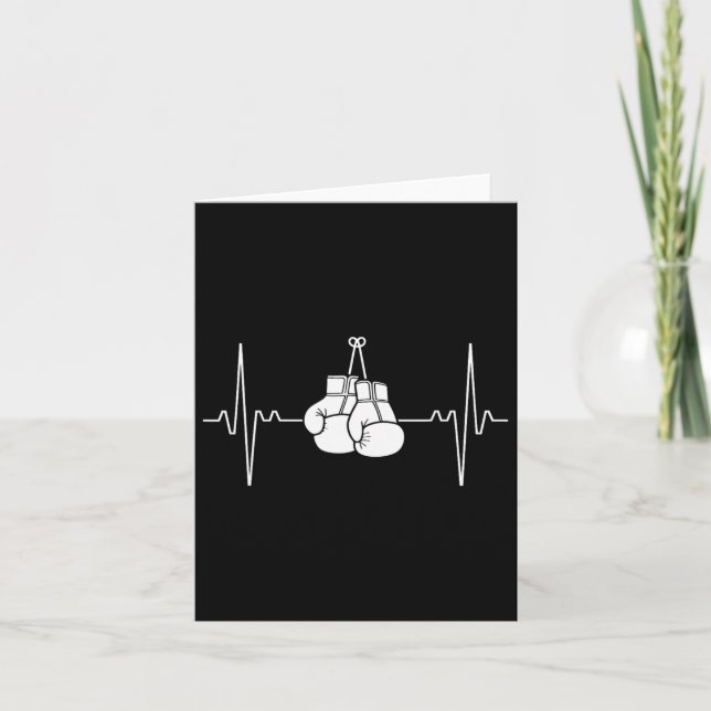 Boxing Heartbeat Line Punch Design 1  Card (Front)