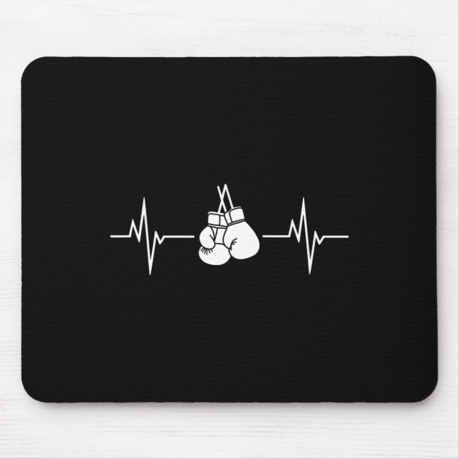 Boxing Heartbeat Line With Hanging Gloves  Mouse Pad (Front)