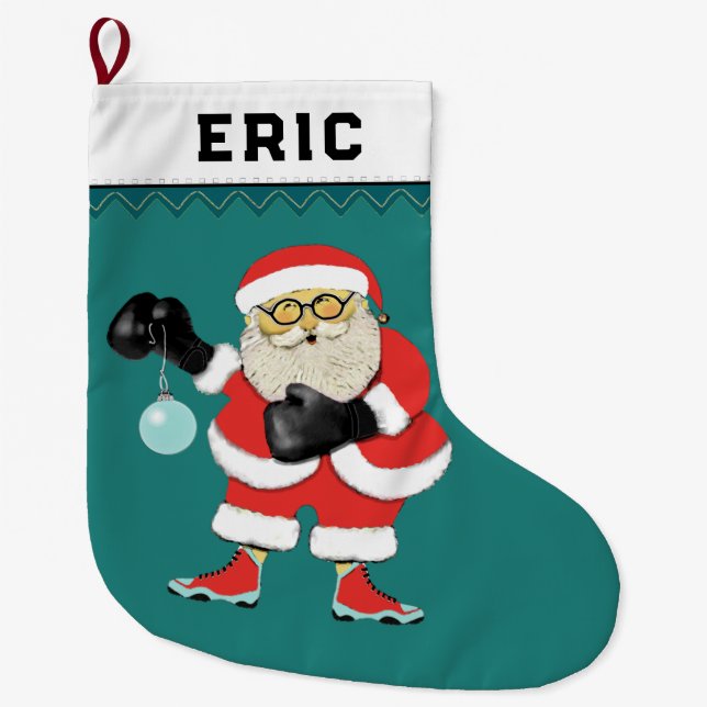 Boxing Holiday Gift Large Christmas Stocking (Front)