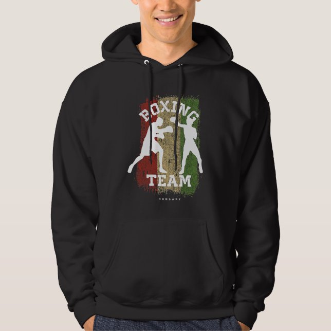 Boxing Hungary Combat Sports Fighter Boxing Hoodie (Front)