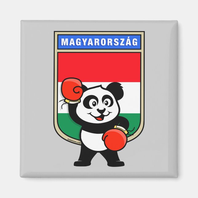 Boxing Hungary Panda Magnet (Front)