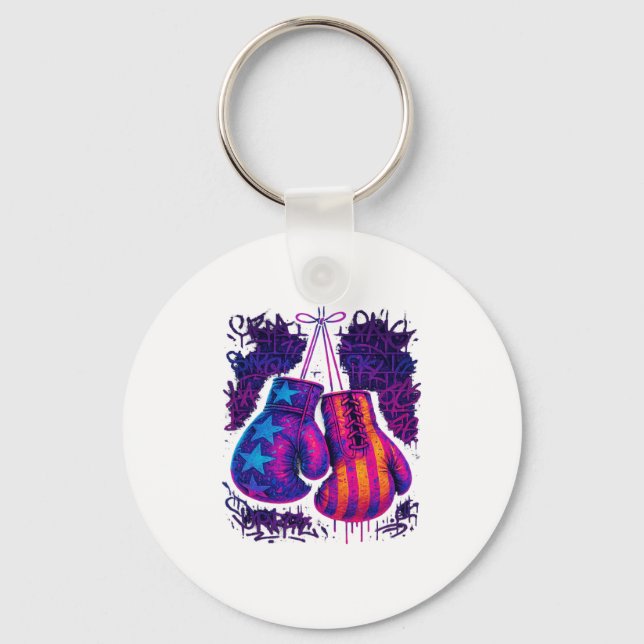 Boxing Is My Therapy Boxing Gloves  Key Ring (Front)