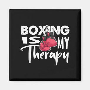 Boxing Is My Therapy Funny Boxing Quote Gym Fighte Magnet